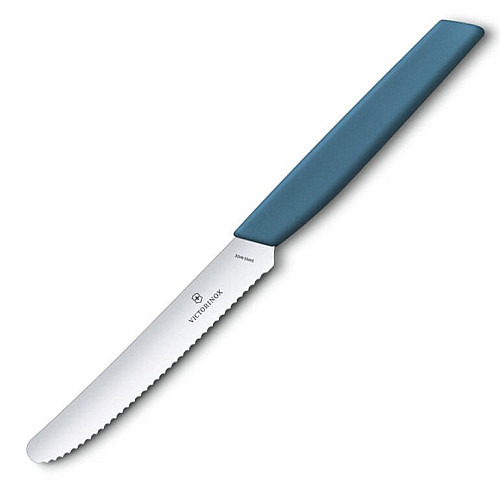 Кухонный нож Victorinox Swiss Modern Tomato&Sausage, 11 см, с отпрыск. ручкой