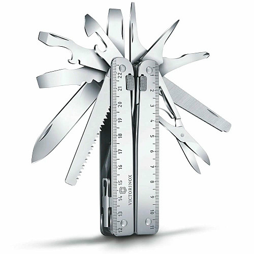 Мультитул Victorinox Swisstool X Plus 115мм/38функ + черный кожаный чехол