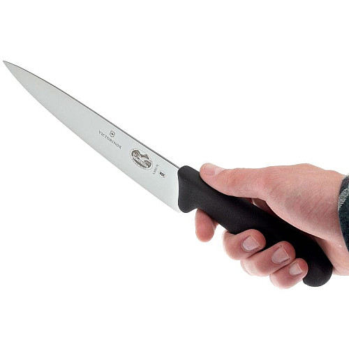 Кухонний ніж Victorinox Fibrox Carving, 19 см, з чорн. ручкою