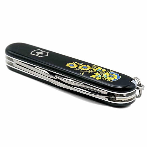 Нож Victorinox Spartan Ukraine 91мм/12функ/цветы в укр.стиле/черный
