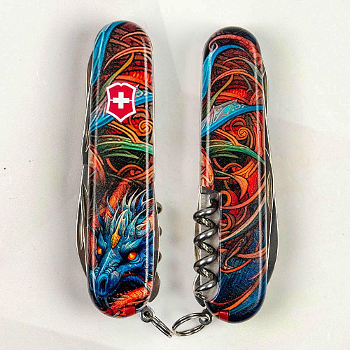 Нож Victorinox Climber Zodiac 91мм/14функ/Сапфировый дракон/разноцветный