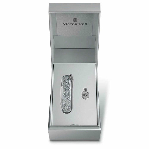 Ніж Victorinox Classic SD Brilliant Damast 58 мм/5 функцій/сріблястий