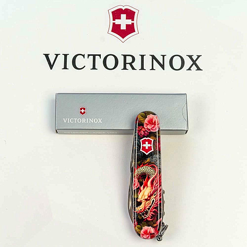 Ніж Victorinox Spartan Zodiac 91мм/12функ/Китайський зелений дракон/різнокольоровий