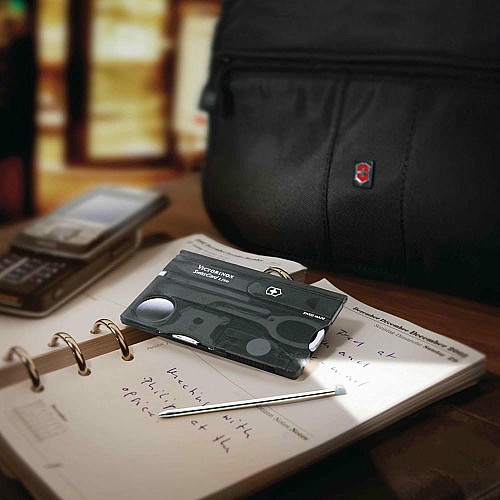 Набір Victorinox Swisscard Lite 82х54х4мм/13функ/прозорий чорний