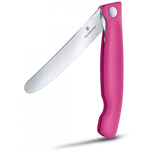 Кухонный нож Victorinox SwissClassic Foldable Paring, 11 см, с рож. ручкой, блистер
