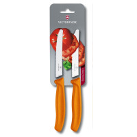 Кухонний ніж Victorinox SwissClassic Tomato&Sausage Vx6.7836.L119B, 11 см, з помар. ручкою, 2 шт (блістер)