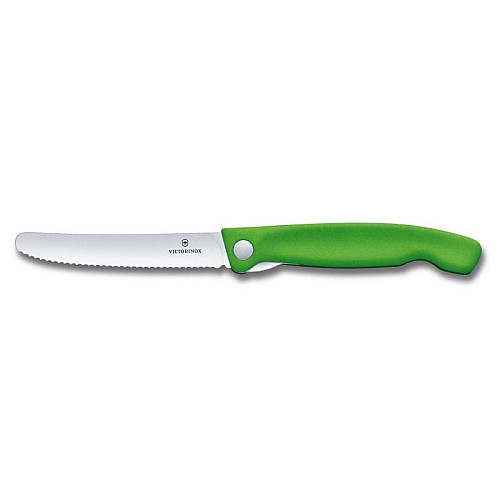 Кухонный нож Victorinox SwissClassic Foldable Paring, 11 см, зеленый. ручкой, блистер