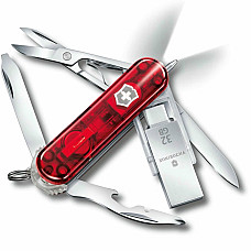 Ніж Victorinox Midnite Manager@work 58 мм/11 функцій/USB 3.0/3.1 32 Гб/прозор.червоний