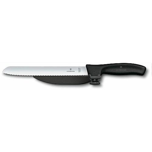Кухонный нож Victorinox SwissClassic DUX Vx6.8663.21, 21 см, с направляющей черный. ручкой