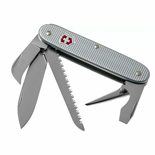 Ніж Victorinox Swiss Army 7 93мм/7функ/рифл/сріблястий