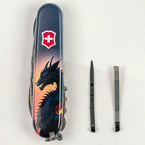 Нож Victorinox Climber Zodiac 91мм/14функ/Дракон в лучах солнца/разноцветный