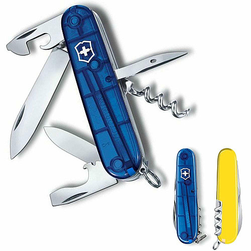 Нож Victorinox Spartan Ukraine 91мм/12функ/проз.сине-желтый