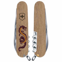 Ніж Victorinox Spartan Zodiac 91мм/12функ/3D Дерев'яний дракон/бежевий