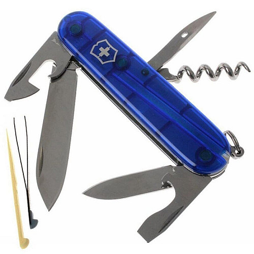 Ніж Victorinox Spartan 91мм/12функ/прозорий синій
