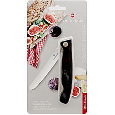 Кухонний ніж Victorinox SwissClassic Foldable Paring, 11 см, з чорн. ручкою, блістер