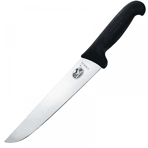 Кухонный нож Victorinox Fibrox Butcher, 23 см, черный. ручкой
