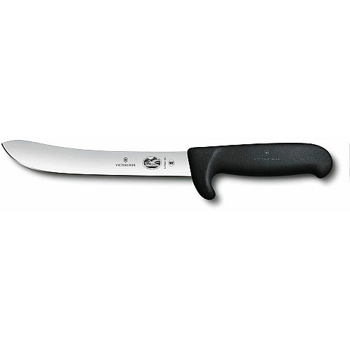 Кухонний ніж Victorinox Fibrox Butcher Vx5.7603.18L, 18 см, з чорн. ручкою