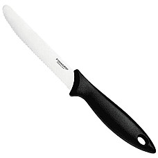 Кухонний ніж Fiskars Essential Black для томатів, 12 см, з чорн.ручкою (1065569)