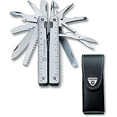 Мультитул Victorinox Swisstool X 115мм/26функ + чорний шкіряний чохол