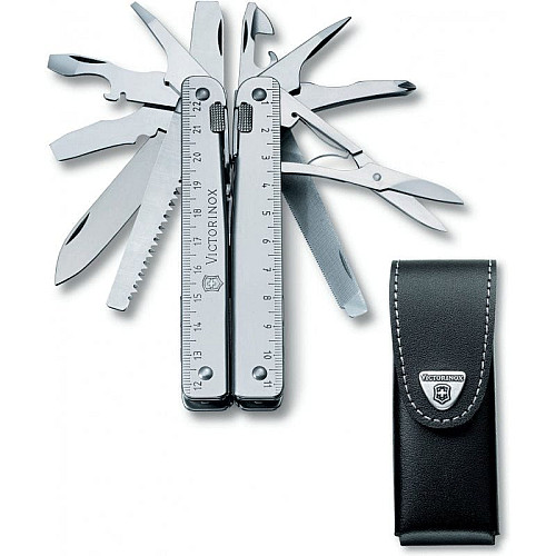 Мультитул Victorinox Swisstool X 115мм/26функ + черный кожаный чехол