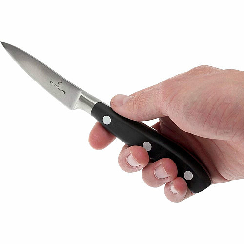 Кухонный нож Victorinox Grand Maitre Carving, 8 см, черный. ручкой, в подарочной упаковке