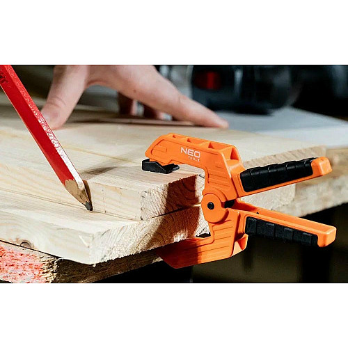 Струбцина Neo Tools, затискач пружинний, пластик, 50мм