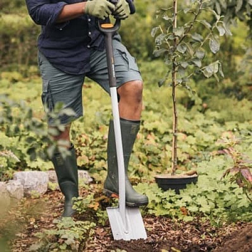 Лопата Fiskars Xact із закругленим лезом телескопічна (1066732)