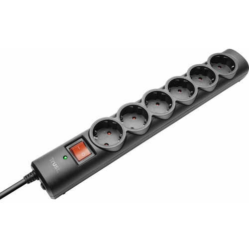 Мережевий фільтр Trust Surge Guard 6XSchuko,3G*1.5мм2, 1.8м, чорний