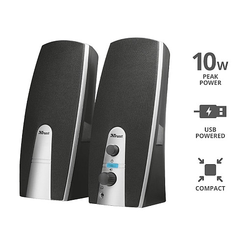 Акустическая система Trust Mila 2.0, USB/AUX, черный
