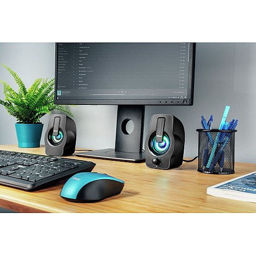 Акустична система Trust Gemi 2.0, USB/AUX, RGB, чорний