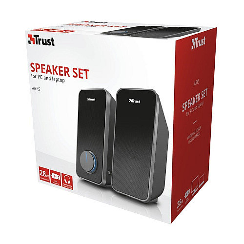 Акустична система Trust Arys 2.0, 14Вт, USB/AUX, чорний