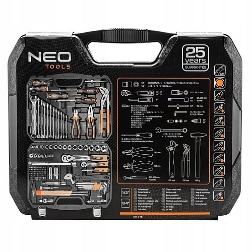Набір інструментів Neo Tools, 143шт, універсальний, CrV та S2