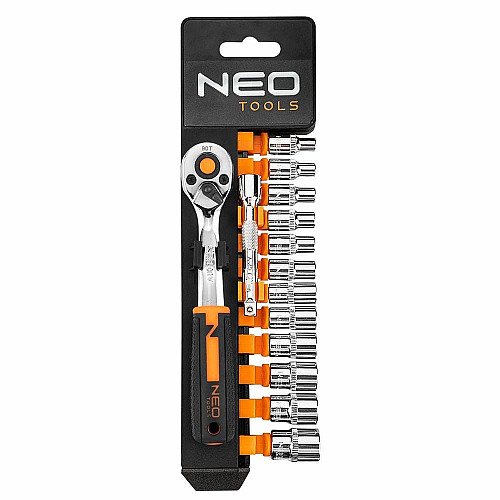 Набор торцевых головок Neo Tools, 14шт, 1/4