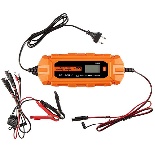 Зарядний пристрій Neo Tools, 6А/100Вт, 3-150А·год, для STD/AGM/GEL/LiFePO4