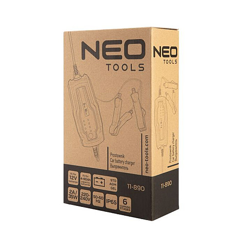 Зарядний пристрій Neo Tools, 2А/35Вт, 4-60А·год, для STD/AGM/GEL
