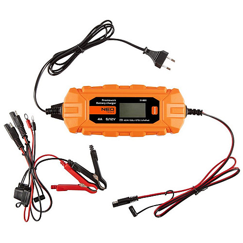 Зарядний пристрій Neo Tools, 4A/70Вт, 3-120А·год, для STD/AGM/GEL/LiFePO4