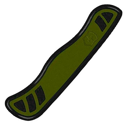 Накладка на нож Victorinox V+ передняя, с логотипом, 111 мм, зеленая с черным.