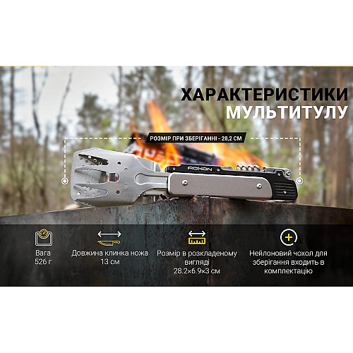 Мультитул для барбекю Roxon S601, рожевий