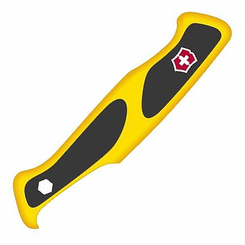 Накладка на нож Victorinox RangerGrip Vh+Bit передняя, с логотипом, 130 мм, желтая с черным