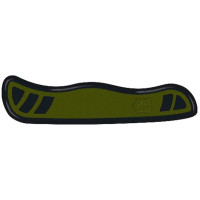 Накладка на ніж Victorinox V+ передня, з логотипом,  111 мм, зелена з чорним