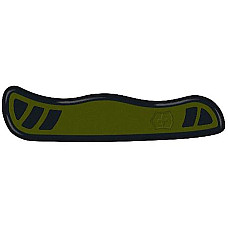 Накладка на нож Victorinox V+ передняя, с логотипом, 111 мм, зеленая с черным.