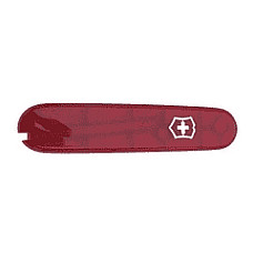 Накладка на ніж Victorinox передня, з логотипом,  91 мм, прозора червона