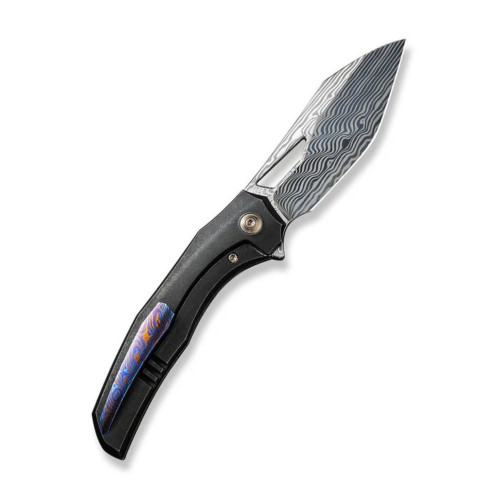Ніж складаний туристичний WE Knife Ignio Mystery Box Ignio Mystery Box, (8.39 см) Damasteel (Hakkapella) / 6AL4V Titanium чорний
