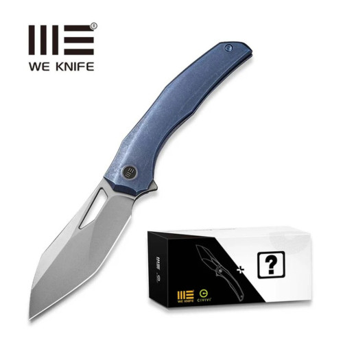 Ніж складаний туристичний WE Knife Ignio Mystery Box, (8.39 см) CPM 20CV / 6AL4V Titanium синій