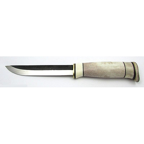 Нож Erapuu Puukko Antler 125, 80CrV2, рукоятка - олений рог, чехол - кожа (14552)