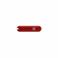 Накладка на ніж Victorinox передня, з логотипом,  58 мм, прозора червона