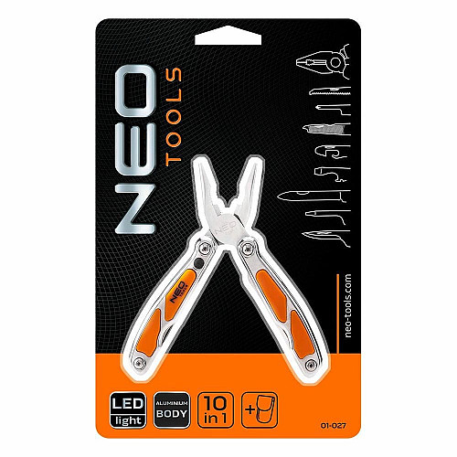 Мультитул Neo Tools, міні, 10 елементів, з LED