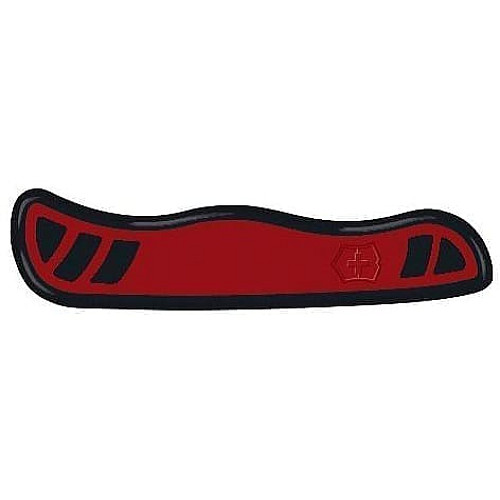 Накладка на нож Victorinox передняя, с логотипом, 111 мм, красная с черным.