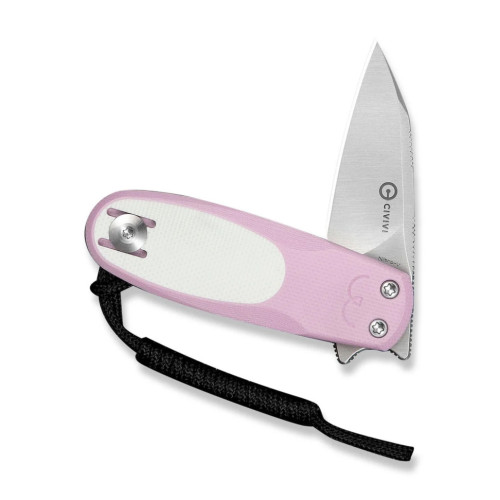 Ніж складаний кишеньковий Civivi Purr, (4.65 см) Nitro-V / G10 рожевий/білий