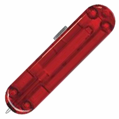 Накладка на нож Victorinox задняя, с ручкой, 58 мм, прозрачная красная